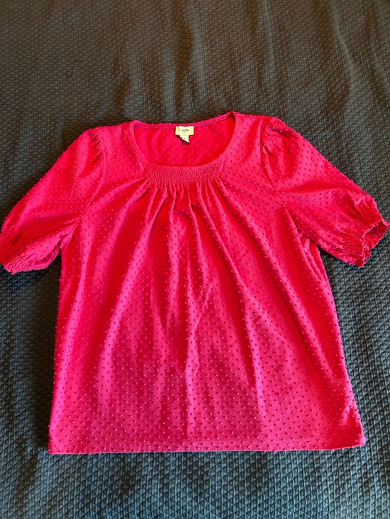 J. Crew Tops - J. Crew Hot Pink Smocked Neckline Top